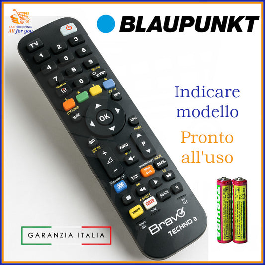 Telecomando Bravo Techno 3 compatibile Blaupunkt: TV e decoder SAT, programmato e pronto all’uso