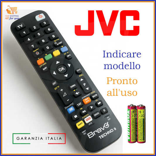 Telecomando Bravo Techno 3 compatibile JVC: TV, DVD, VCR e proiettori, programmabile e pronto all’uso