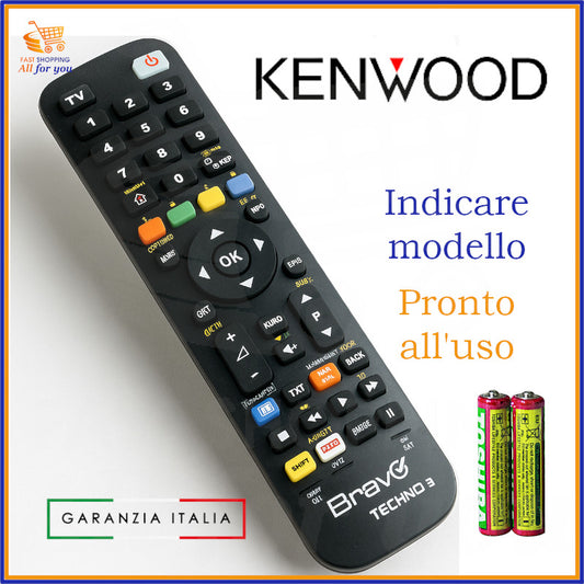 Telecomando Bravo Techno 3 compatibile con impianto Hi-Fi Kenwood