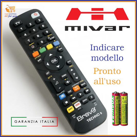 Telecomando universale Bravo Techno 3 compatibile con TV Mivar già programmato e pronto all’uso