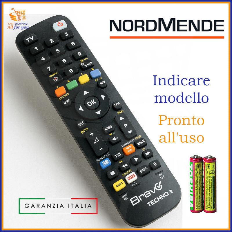 Telecomando universale Bravo Techno 3 compatibile con TV Nordmende e altri dispositivi