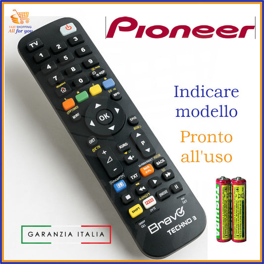 Telecomando universale Bravo Techno 3 compatibile con dispositivi Pioneer