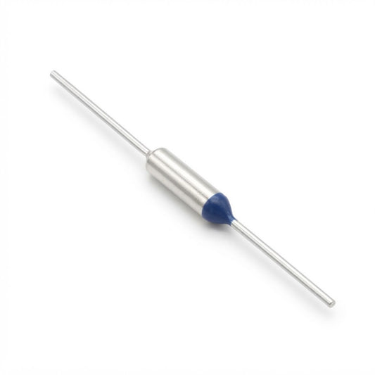 Termofusibile assiale cut-off 117°C 250V 10A per protezione termica di trasformatori e alimentatori